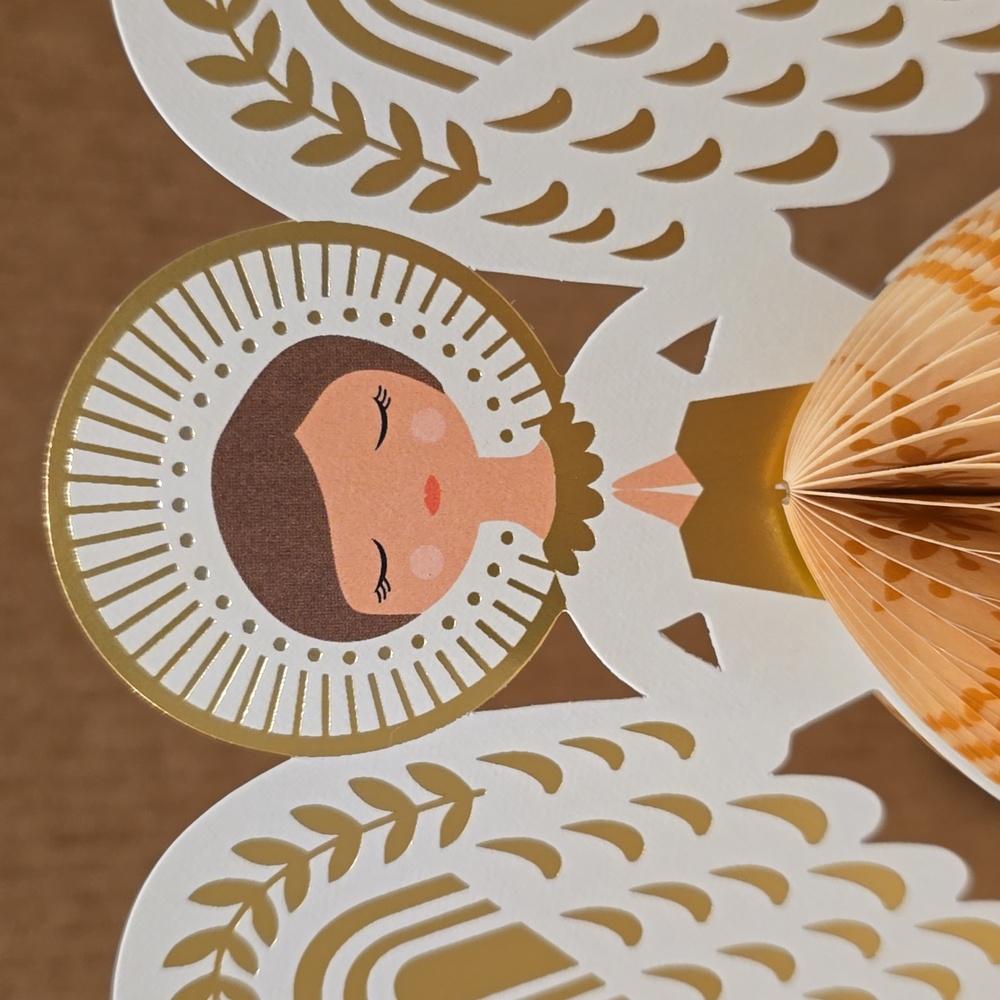 Hallmark Paper Wonder Angel Card with Cream and Gold Accents